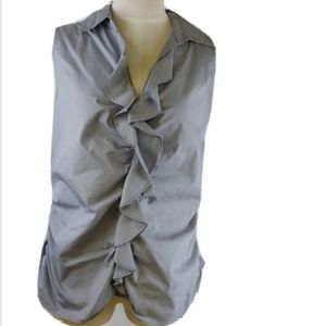 New York & Company Sleeveless Ruffle Top XL